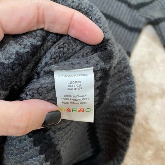 RD Style Lattice Stripe Scalloped Mock Neck Sweater Dress size M NWOT - Picture 7 of 8